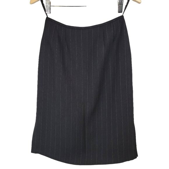 Tahari Arthur Levine Pinstriped Pencil Skirt Black & White | Size 4 - Picture 1 of 7